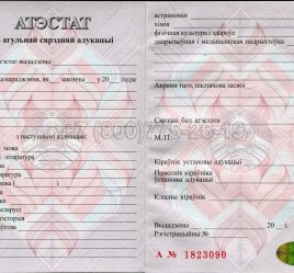 Аттестат о Полном Среднем Образовании Беларуси 2016г в Омске